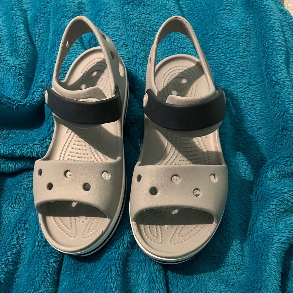 CROCS Gray Sporty Sandals with Adjustable Straps